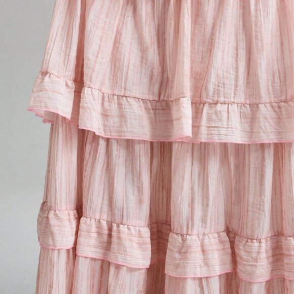 Pink Casual Ruffled Women's Elegant Multi-Layer Ruffled Skirt - Picture 6 of 6